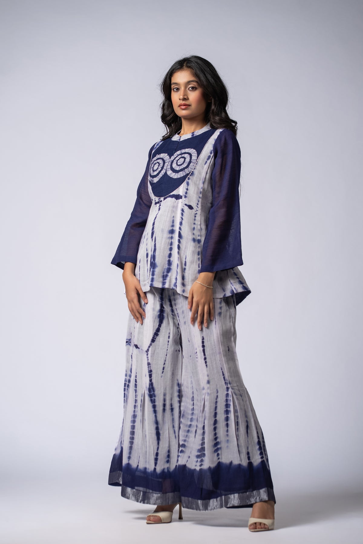 Neelrekh Shibori Kali Co-ord Set