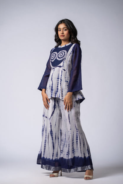 Neelrekh Shibori Kali Co-ord Set