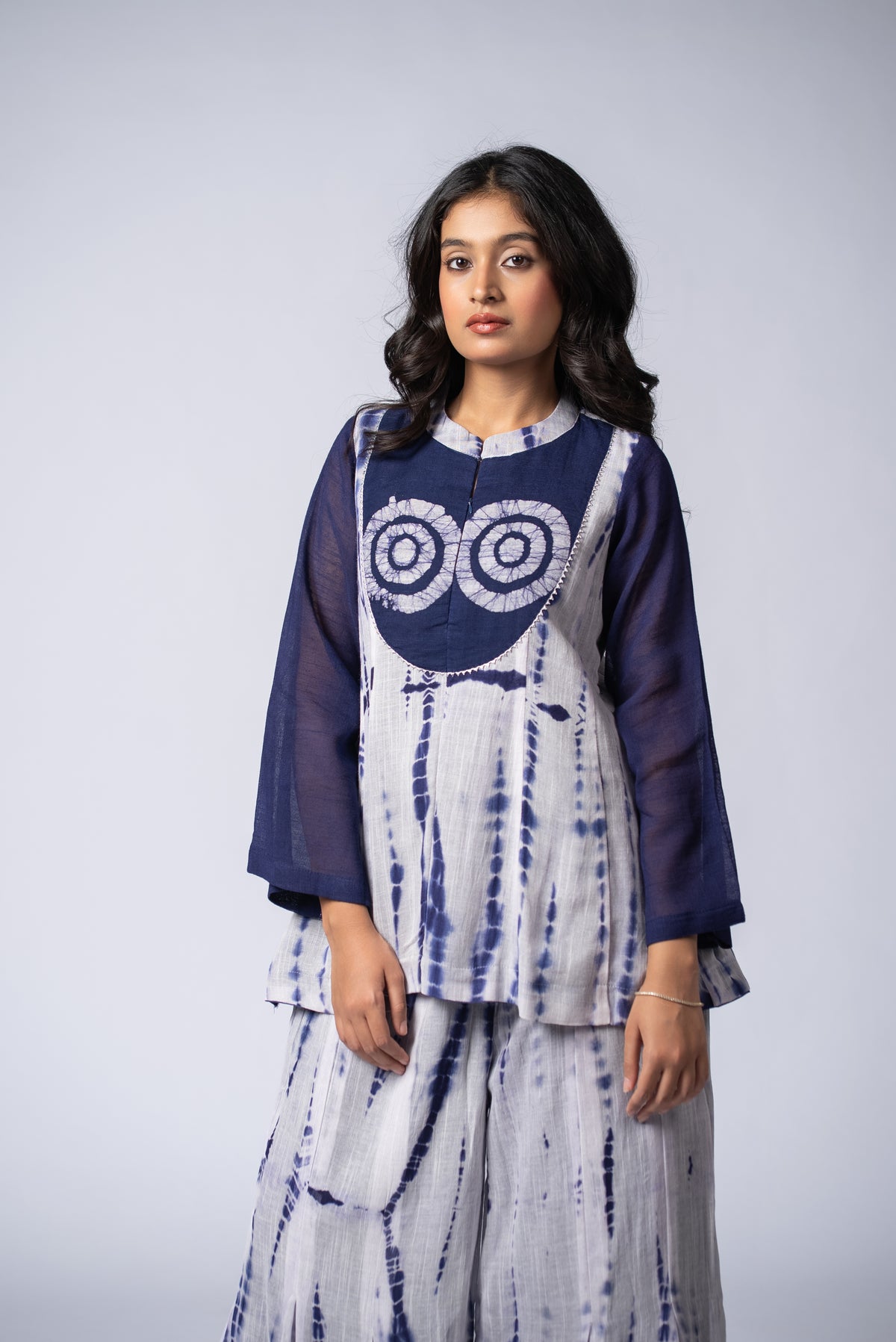Neelrekh Shibori Kali Co-ord Set