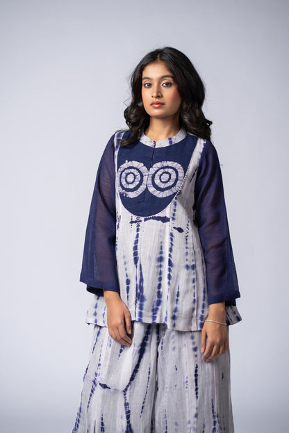 Neelrekh Shibori Kali Co-ord Set