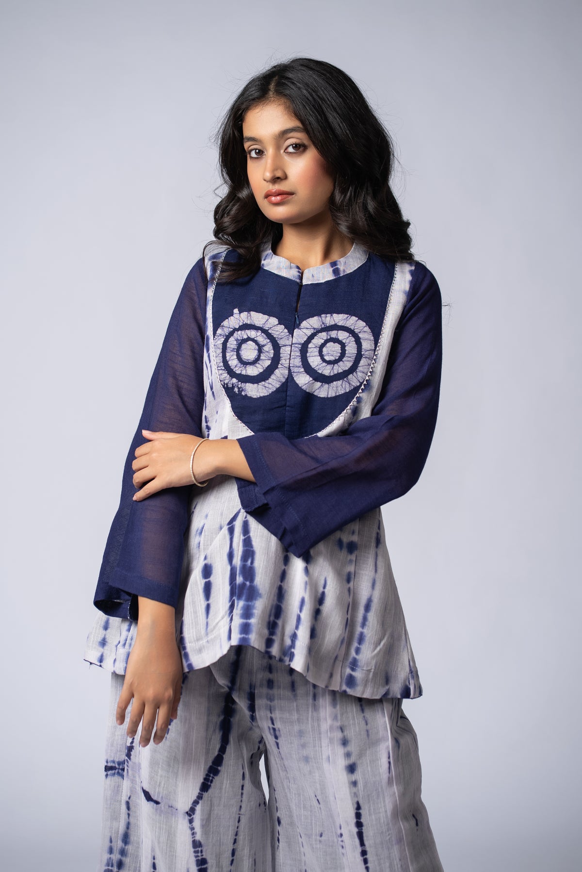 Neelrekh Shibori Kali Co-ord Set