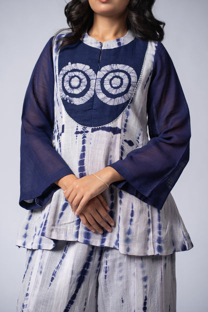 Neelrekh Shibori Kali Co-ord Set