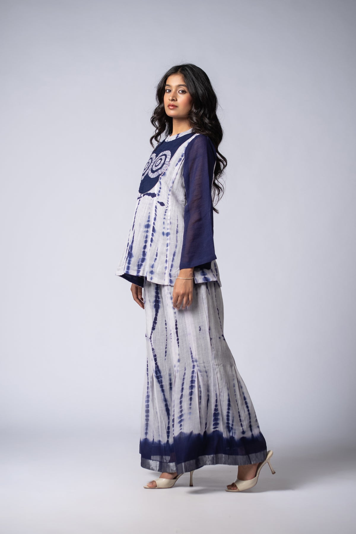 Neelrekh Shibori Kali Co-ord Set