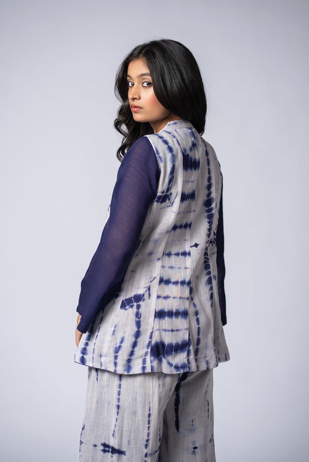 Neelrekh Shibori Kali Co-ord Set