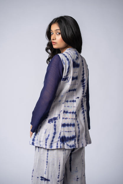 Neelrekh Shibori Kali Co-ord Set