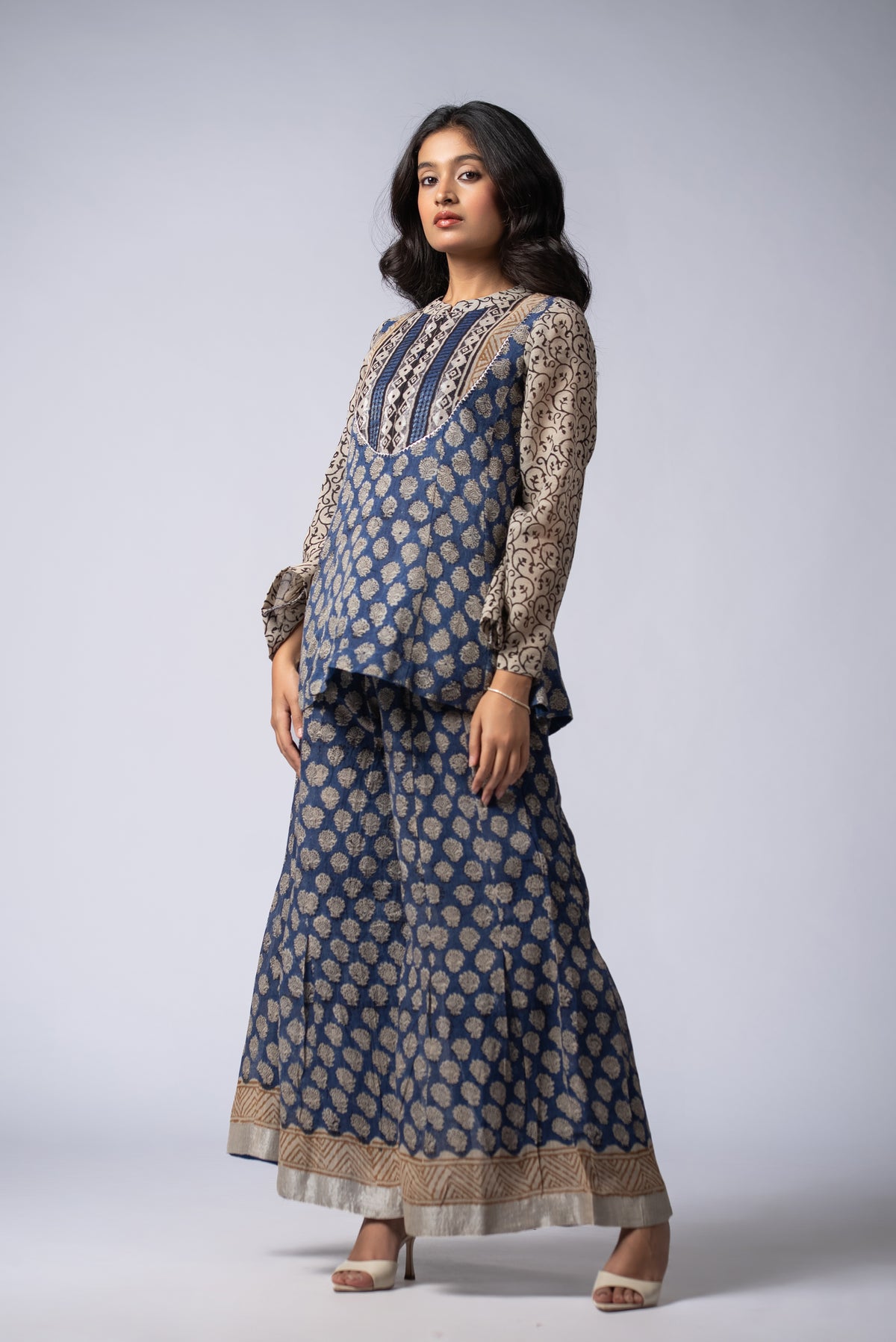 Neelbaft Ajrakh Kali Co-ord Set