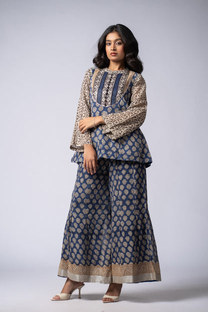 Neelbaft Ajrakh Kali Co-ord Set