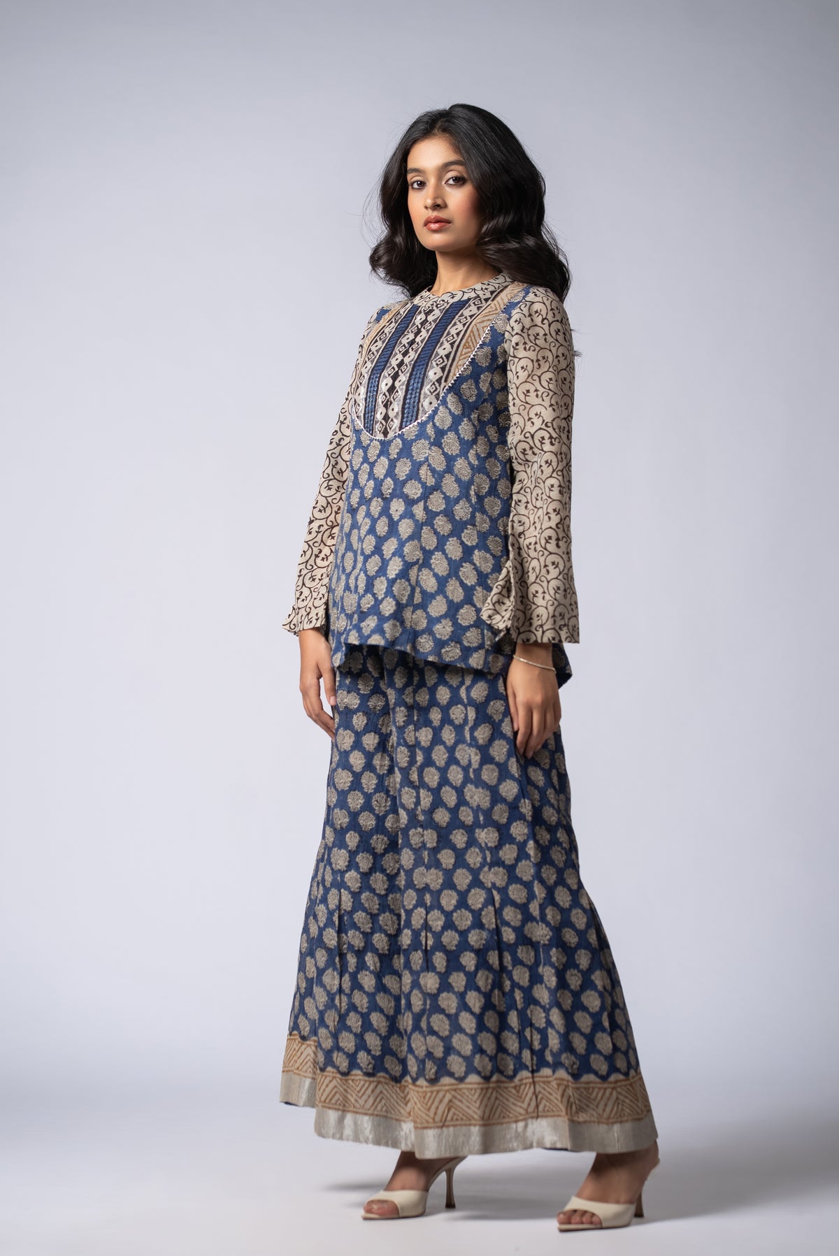 Neelbaft Ajrakh Kali Co-ord Set