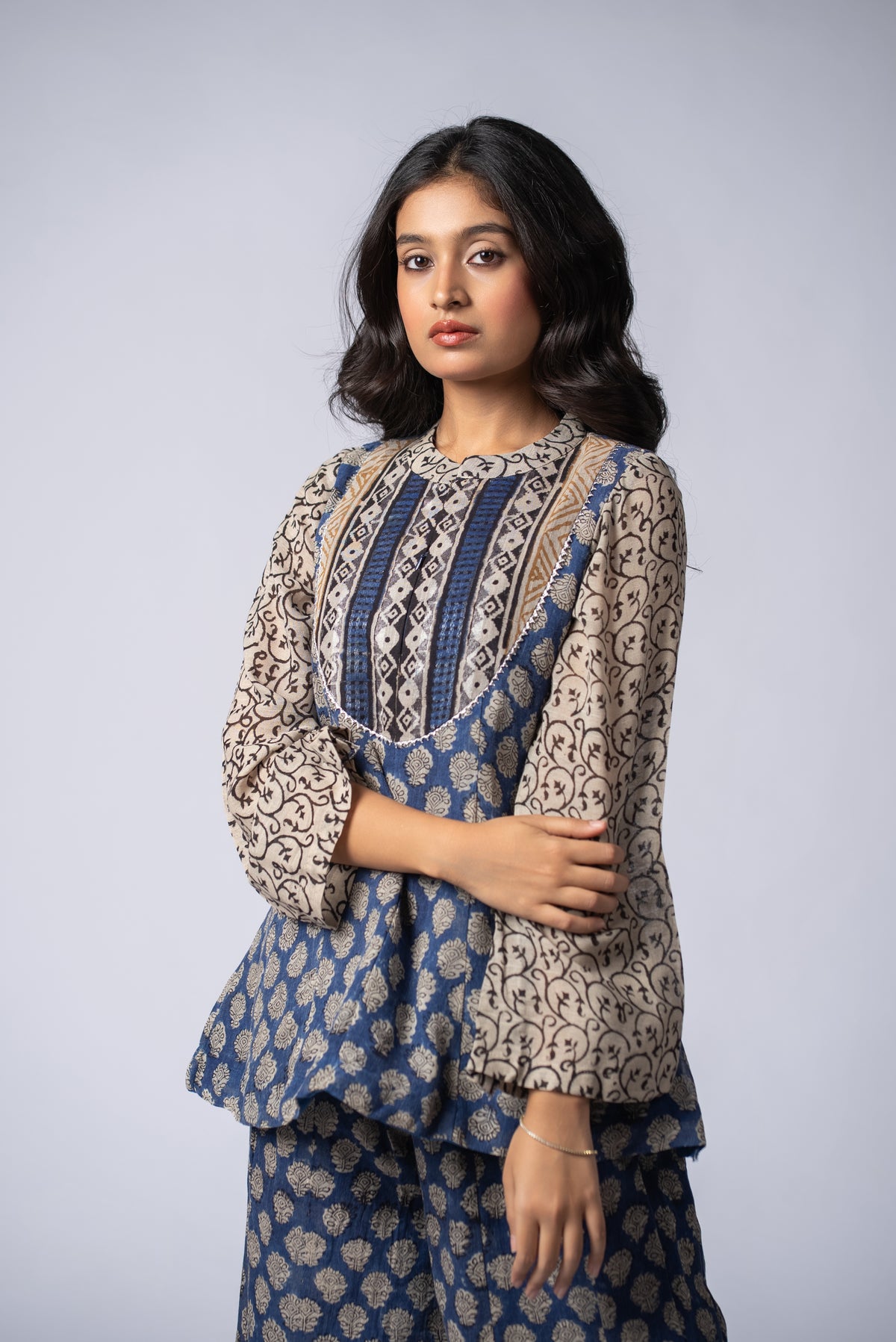 Neelbaft Ajrakh Kali Co-ord Set
