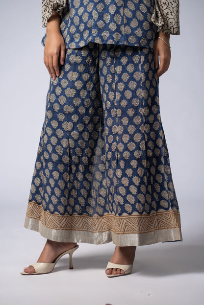 Neelbaft Ajrakh Kali Co-ord Set