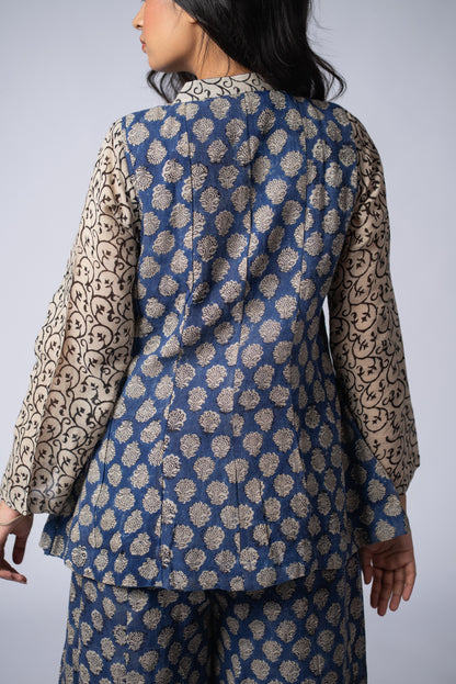 Neelbaft Ajrakh Kali Co-ord Set