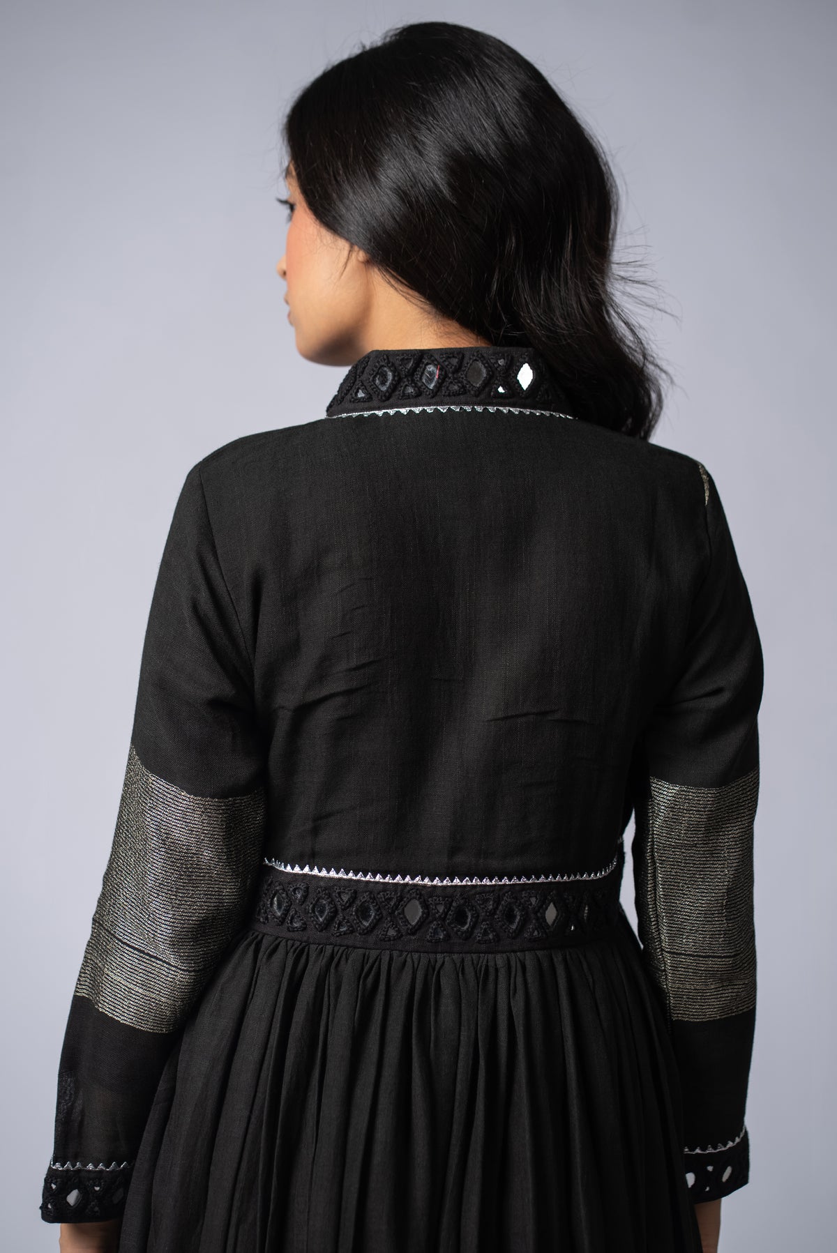 Siyah Sheesh Signature Mirror Work Dress