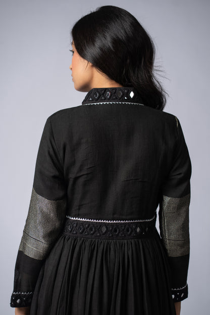 Siyah Sheesh Signature Mirror Work Dress
