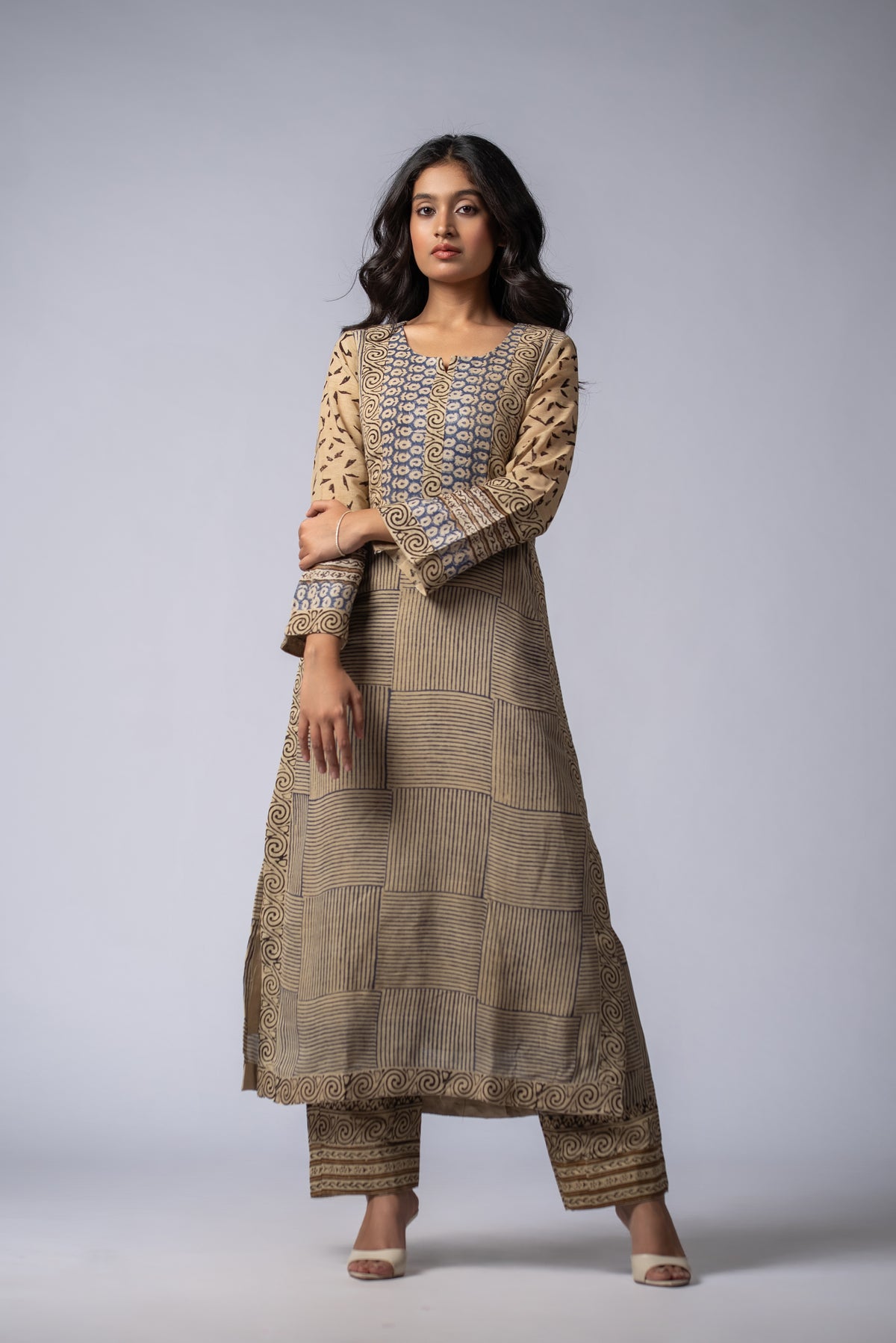Mehrunnisa Girah Beige Pant Kurta Set