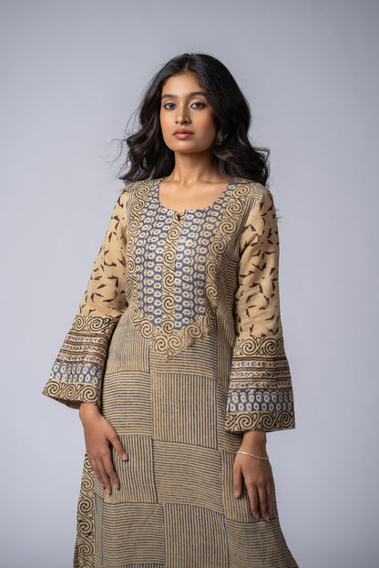 Mehrunnisa Girah Beige Pant Kurta Set