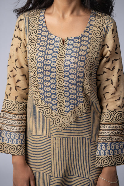 Mehrunnisa Girah Beige Pant Kurta Set