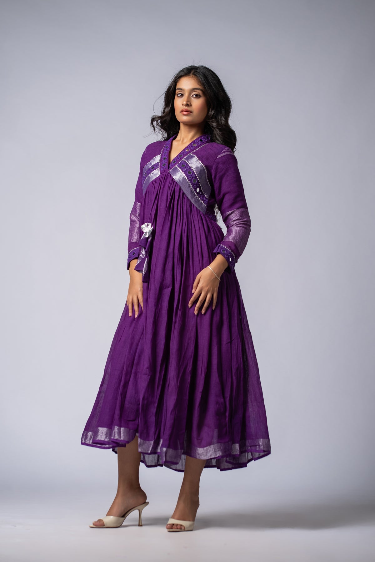 Jamawar Sheesh Signature Mirror Work Dress