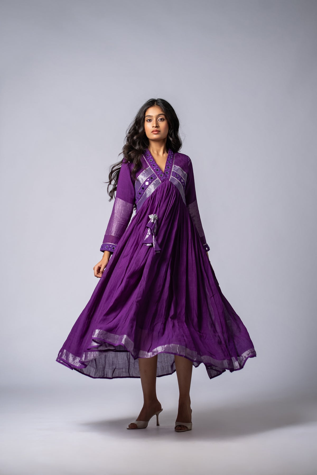 Jamawar Sheesh Signature Mirror Work Dress