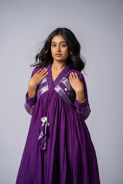 Jamawar Sheesh Signature Mirror Work Dress
