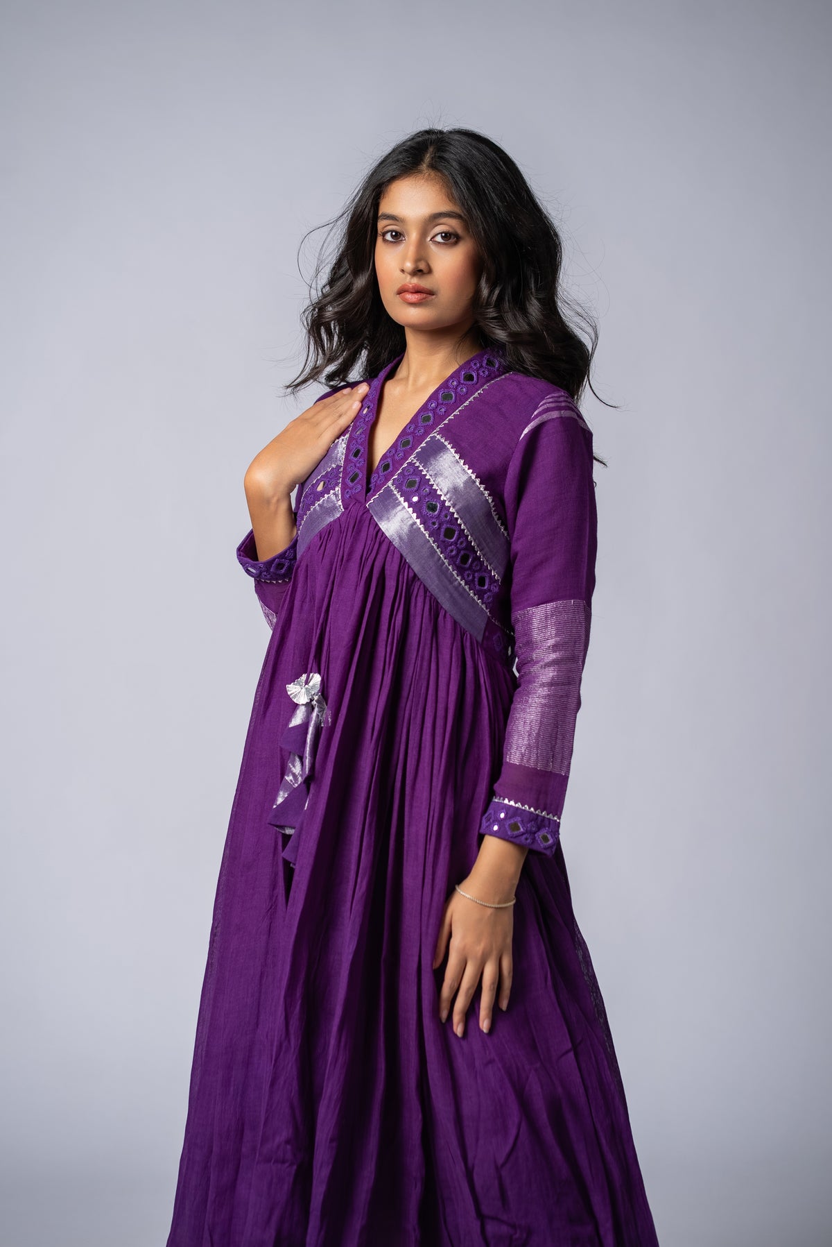 Jamawar Sheesh Signature Mirror Work Dress