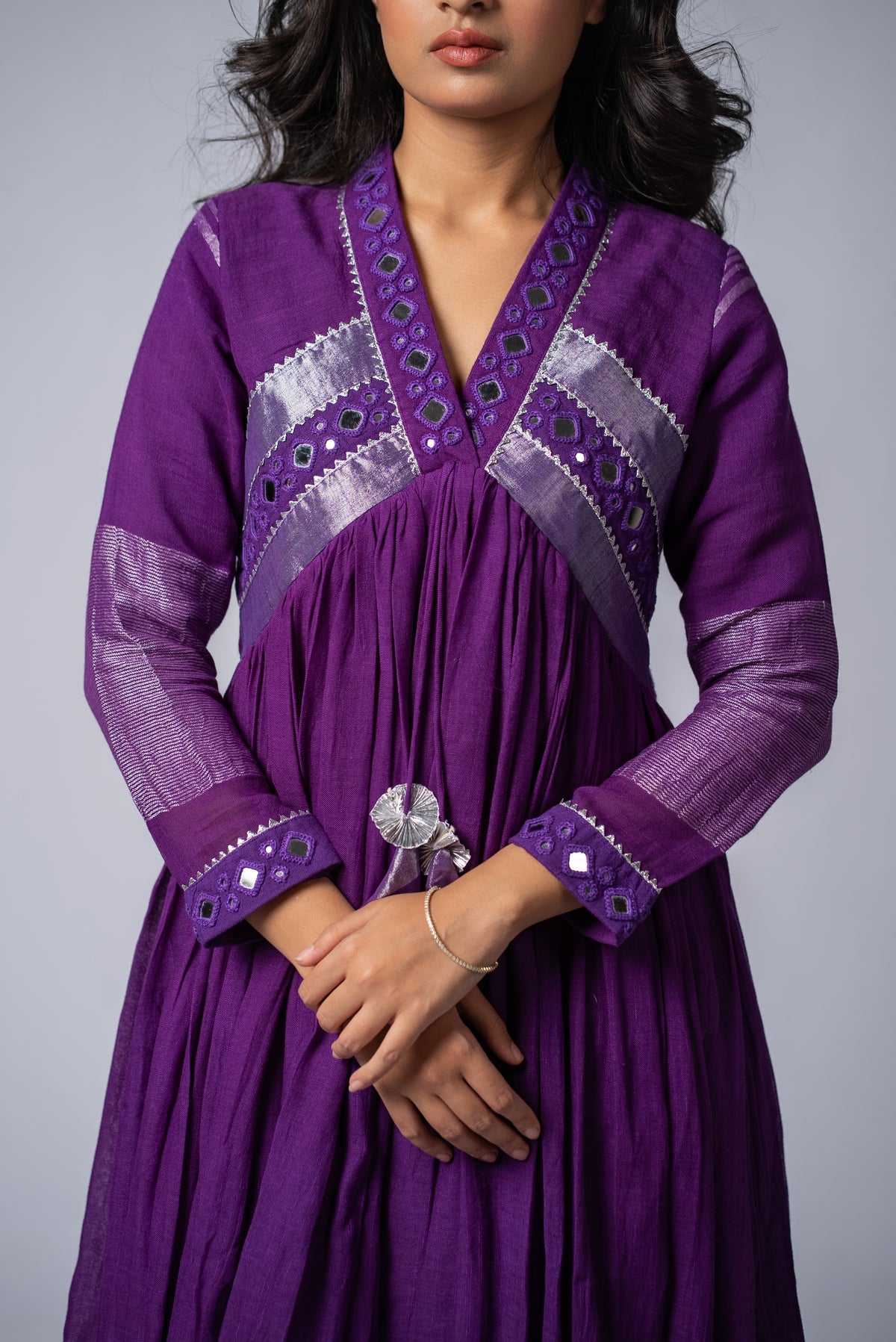 Jamawar Sheesh Signature Mirror Work Dress