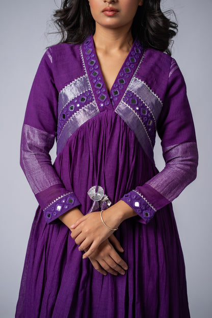 Jamawar Sheesh Signature Mirror Work Dress