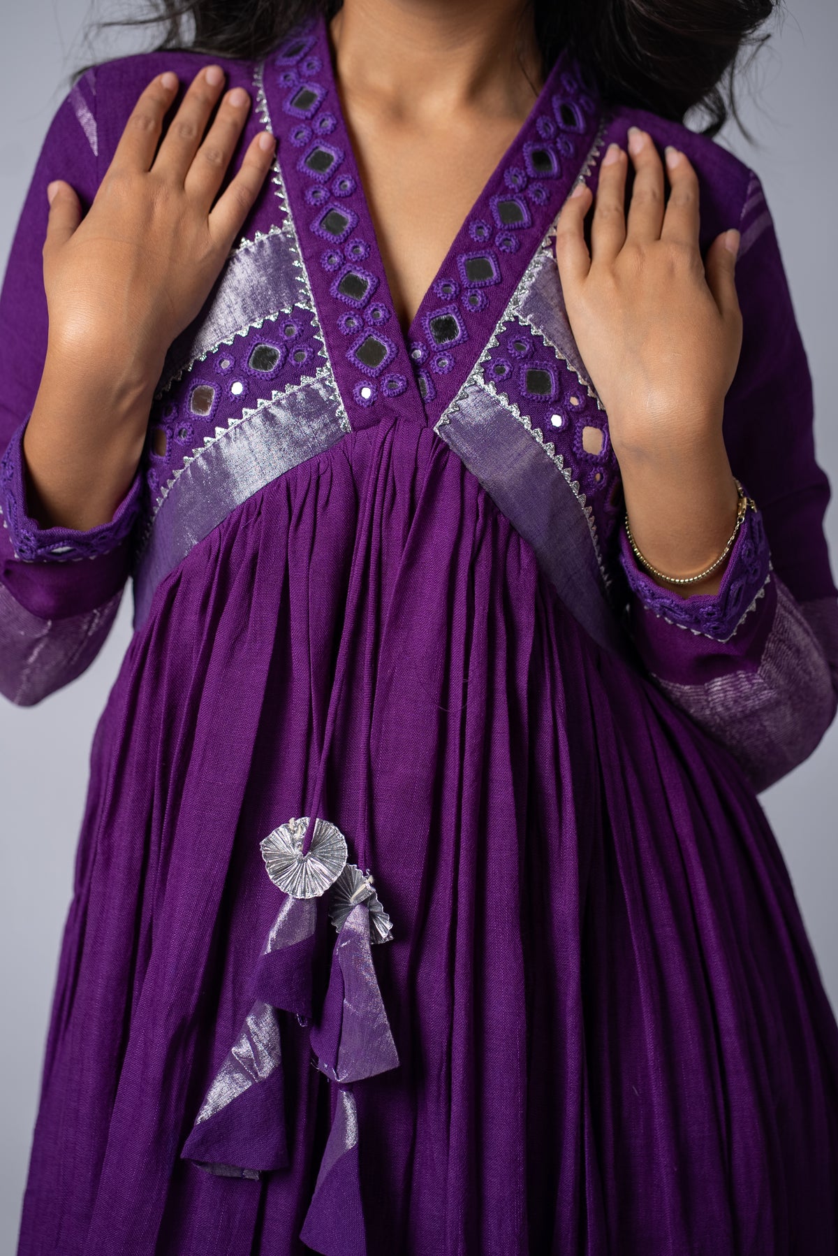 Jamawar Sheesh Signature Mirror Work Dress