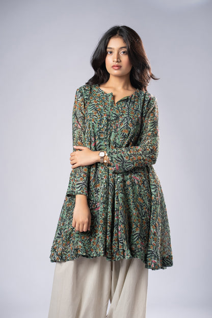 Vasudha Linen Flare Kurta