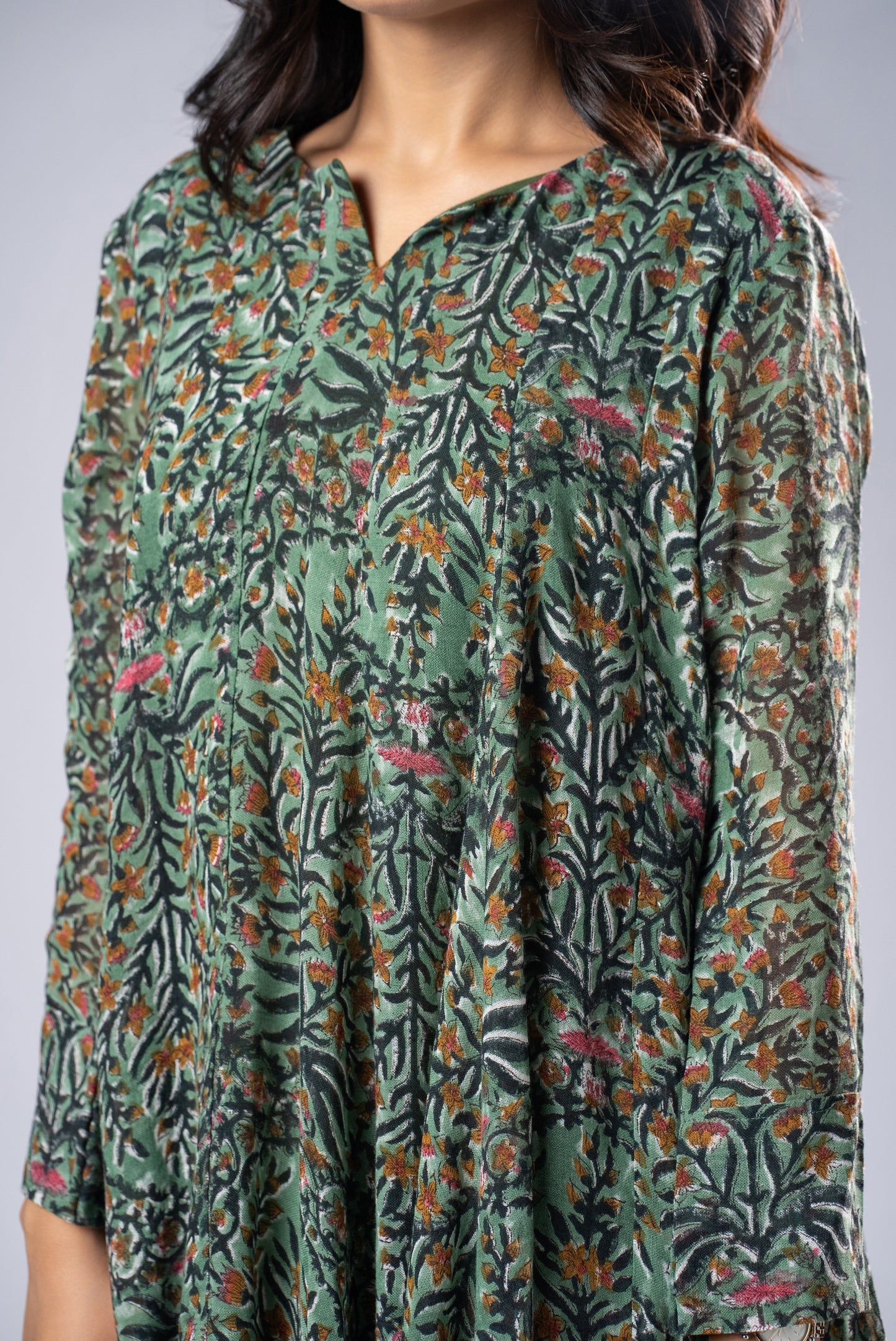 Vasudha Linen Flare Kurta