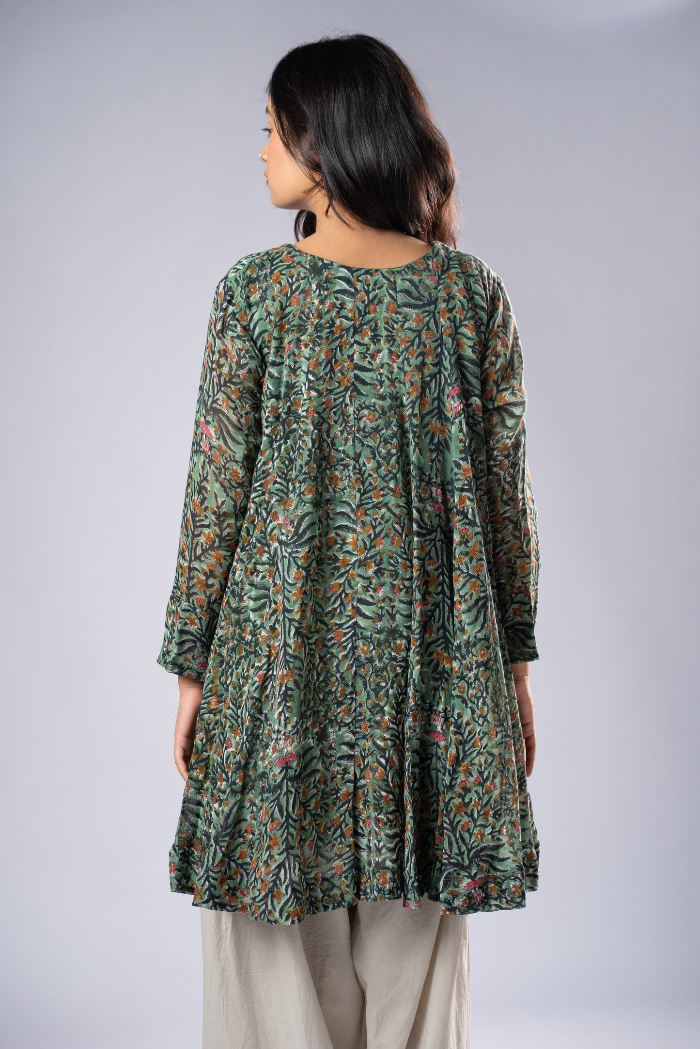 Vasudha Linen Flare Kurta