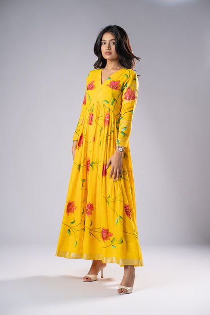 Mallika Peetambari Hand-Painted Dress