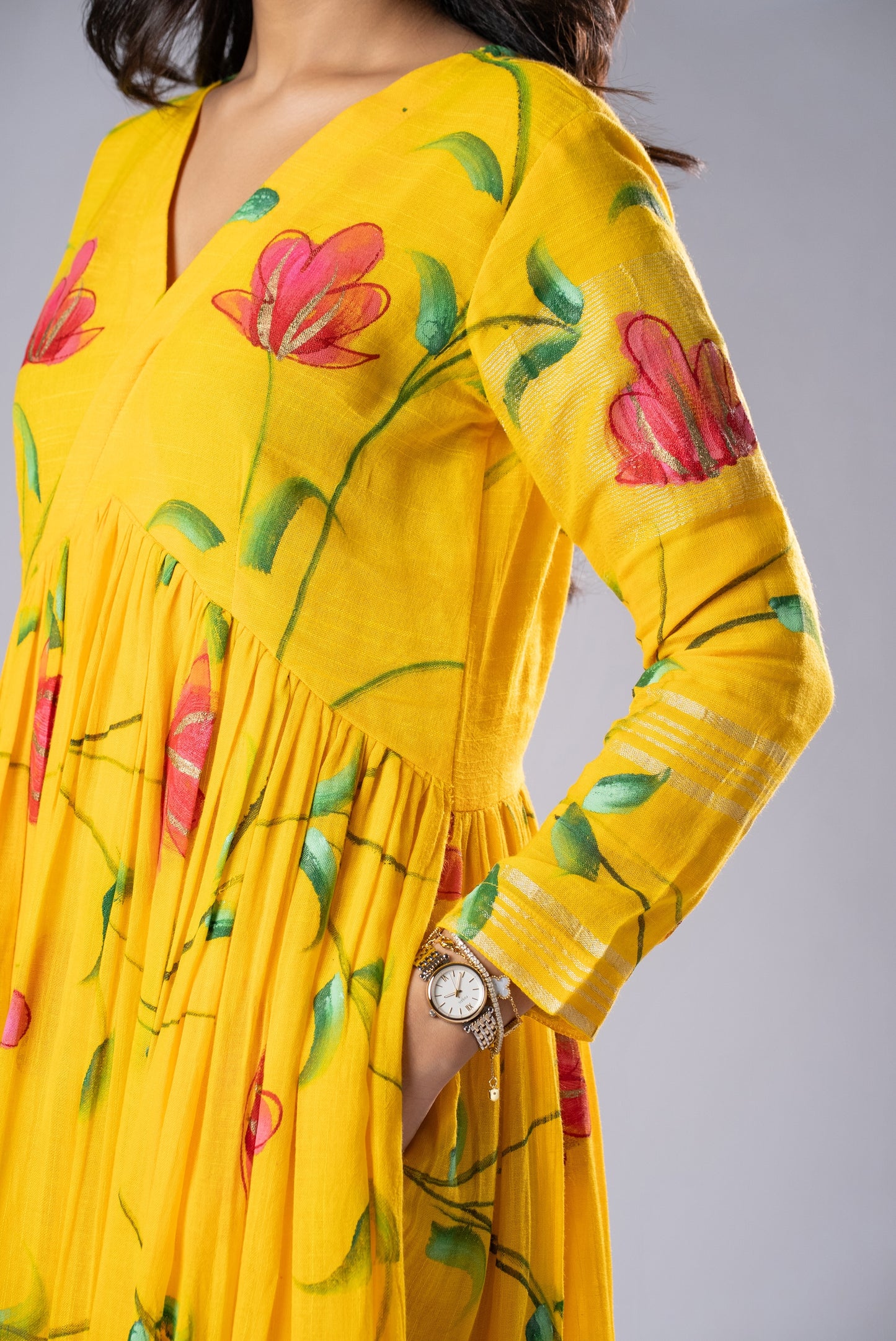 Mallika Peetambari Hand-Painted Dress