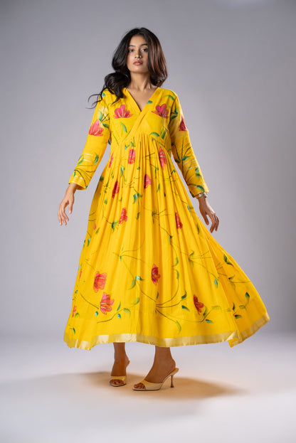 Mallika Peetambari Hand-Painted Dress
