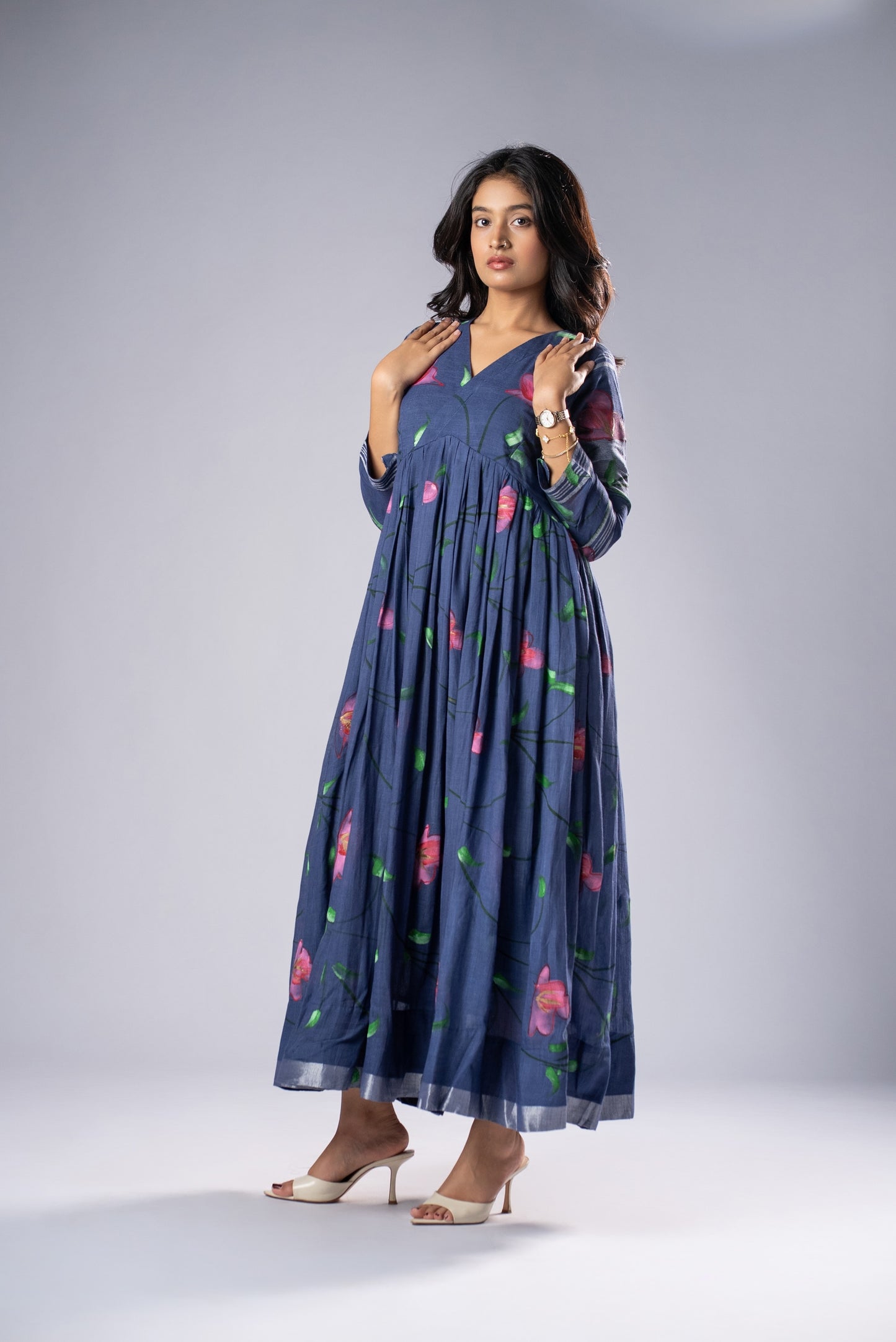 Mallika Neelambari Hand-Painted Dress
