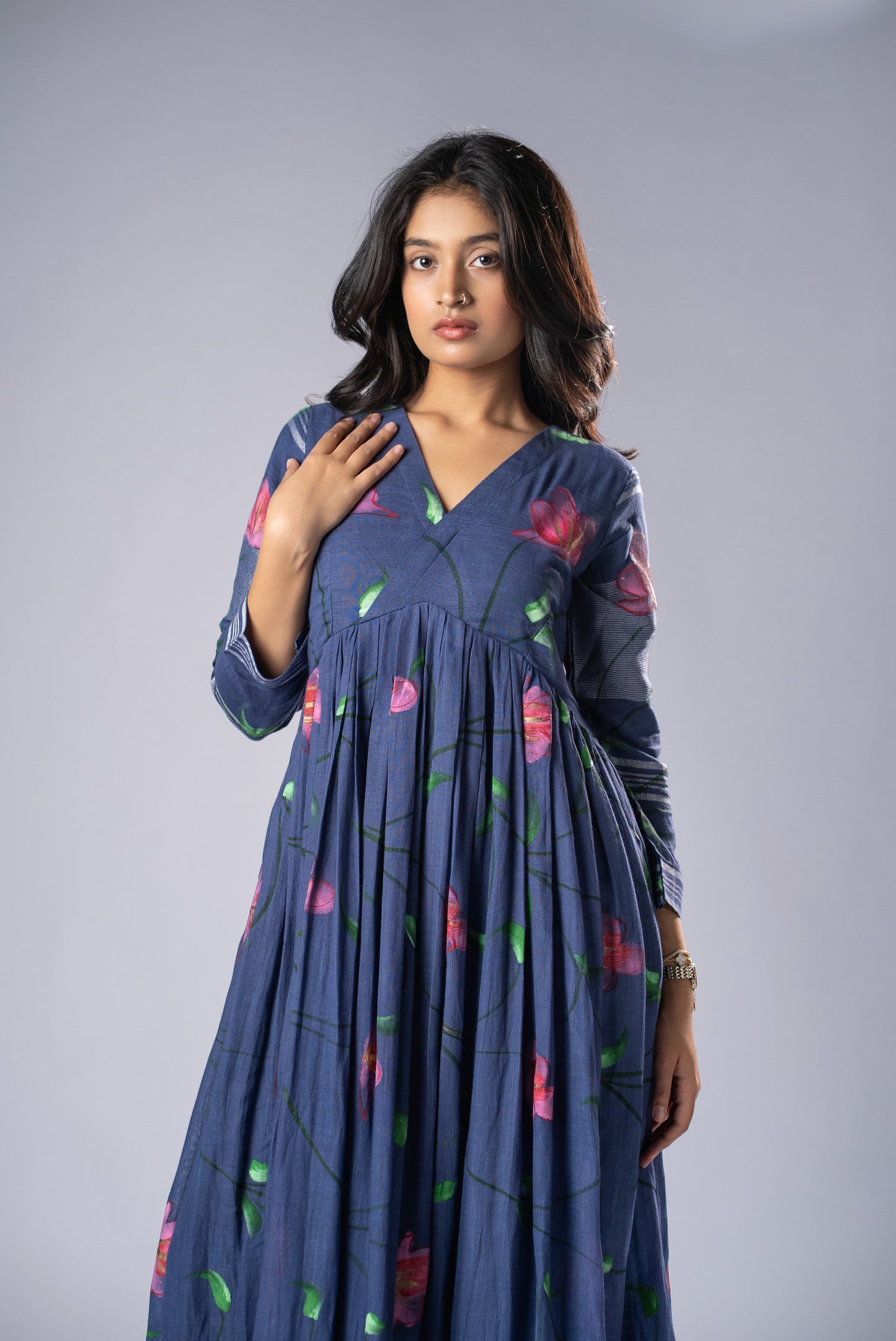 Mallika Neelambari Hand-Painted Dress