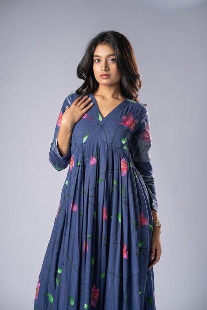 Mallika Neelambari Hand-Painted Dress