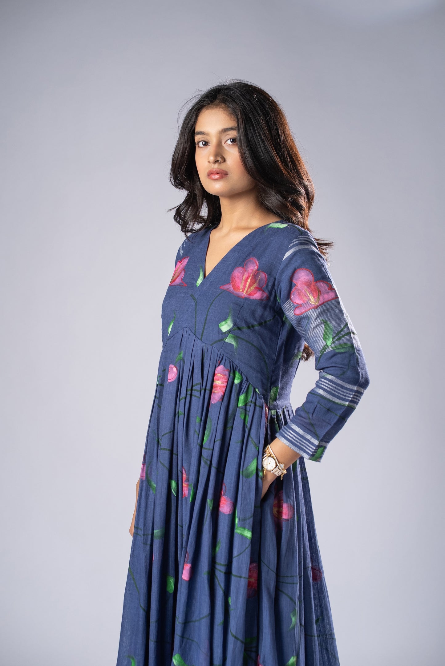 Mallika Neelambari Hand-Painted Dress