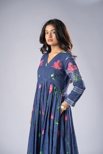 Mallika Neelambari Hand-Painted Dress