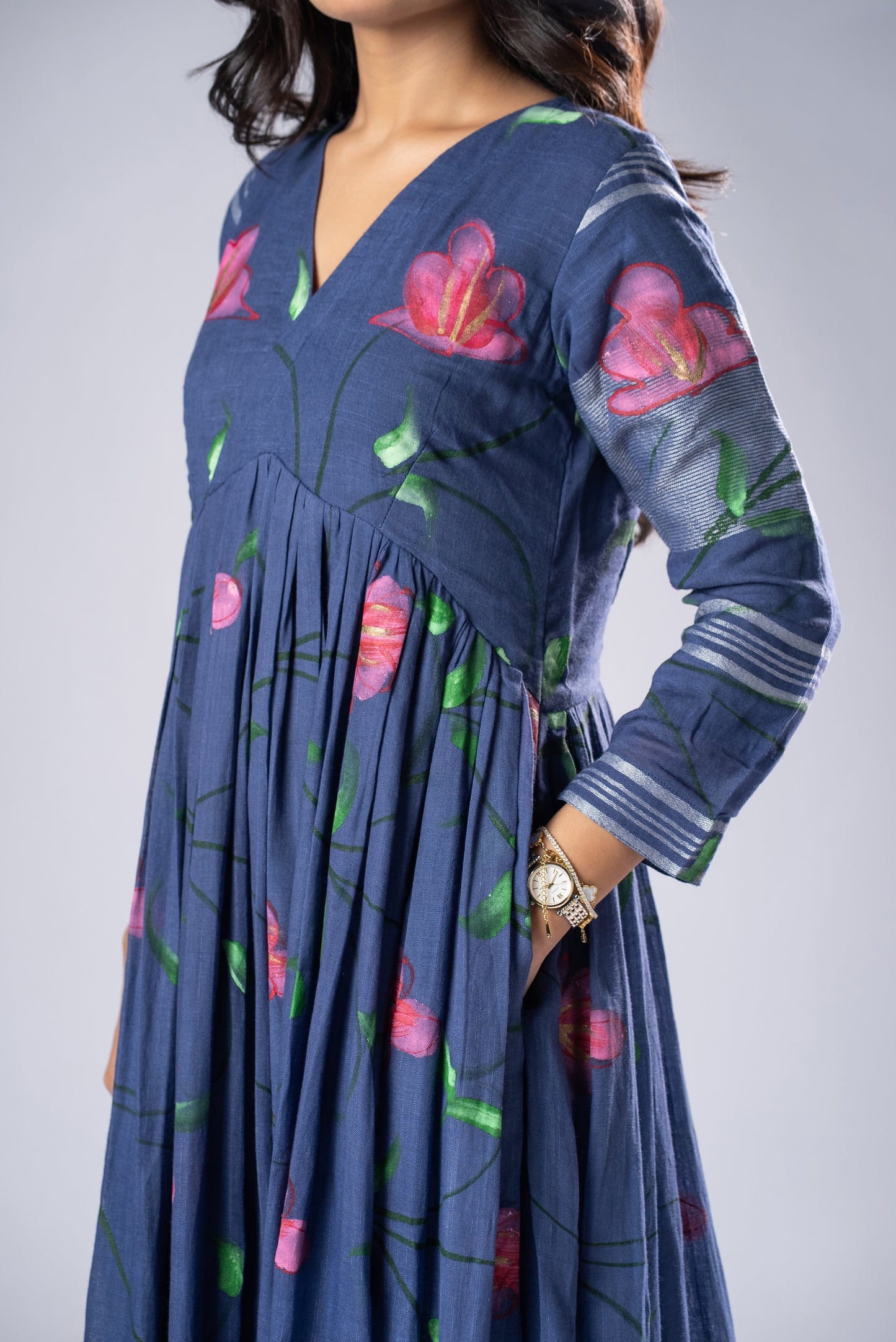 Mallika Neelambari Hand-Painted Dress