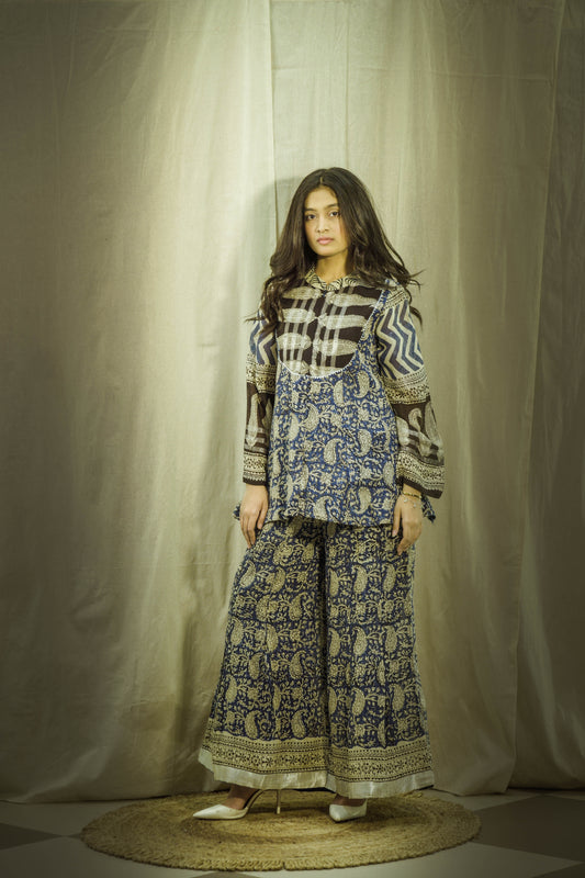 Neelkamal Kalamkari Linen Co-ord Set