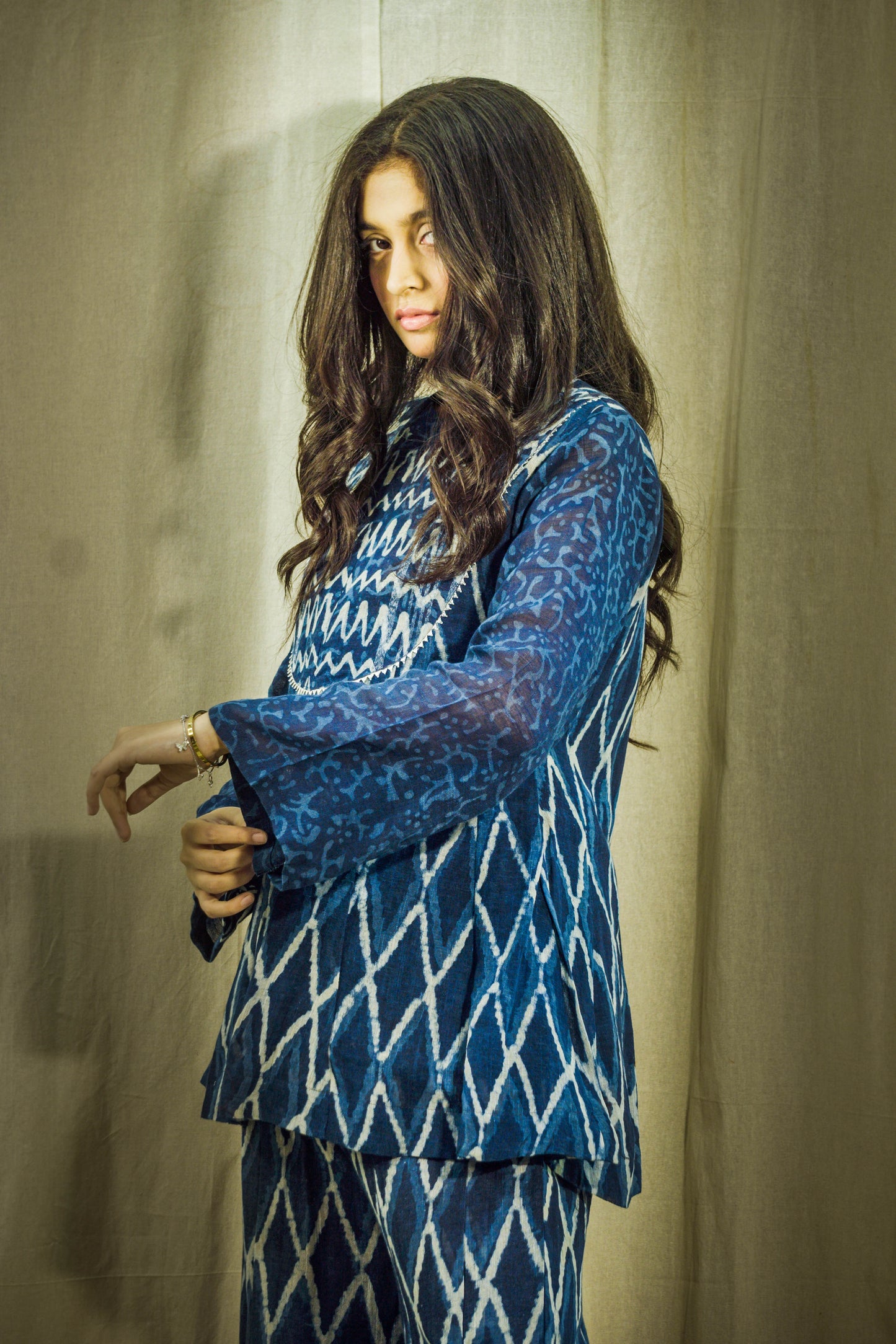 Neelaya Indigo Artisan Linen Co-ord Set