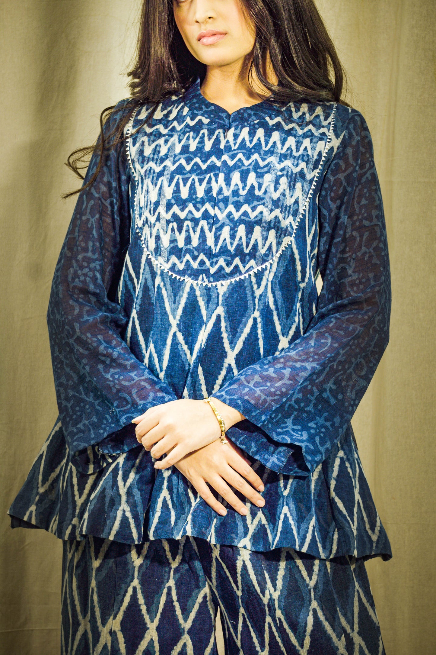 Neelaya Indigo Artisan Linen Co-ord Set