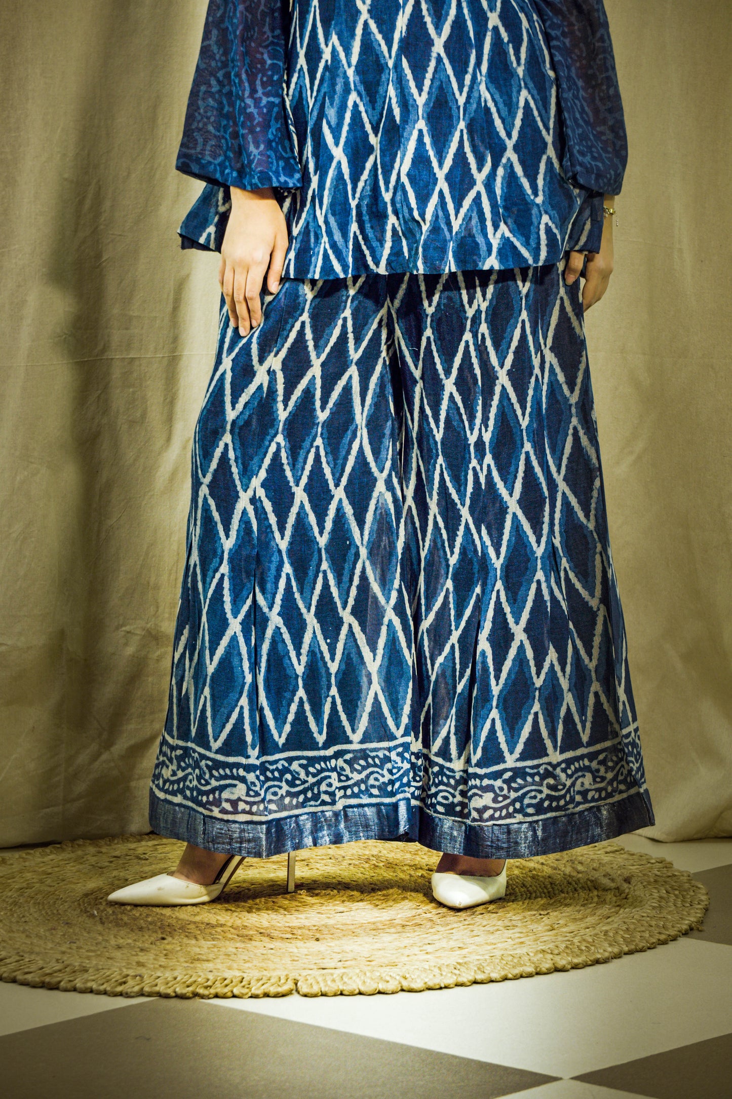 Neelaya Indigo Artisan Linen Co-ord Set