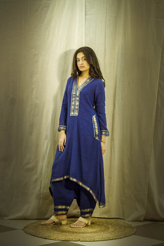 Neel Noor Linen Dhoti Kurta Set