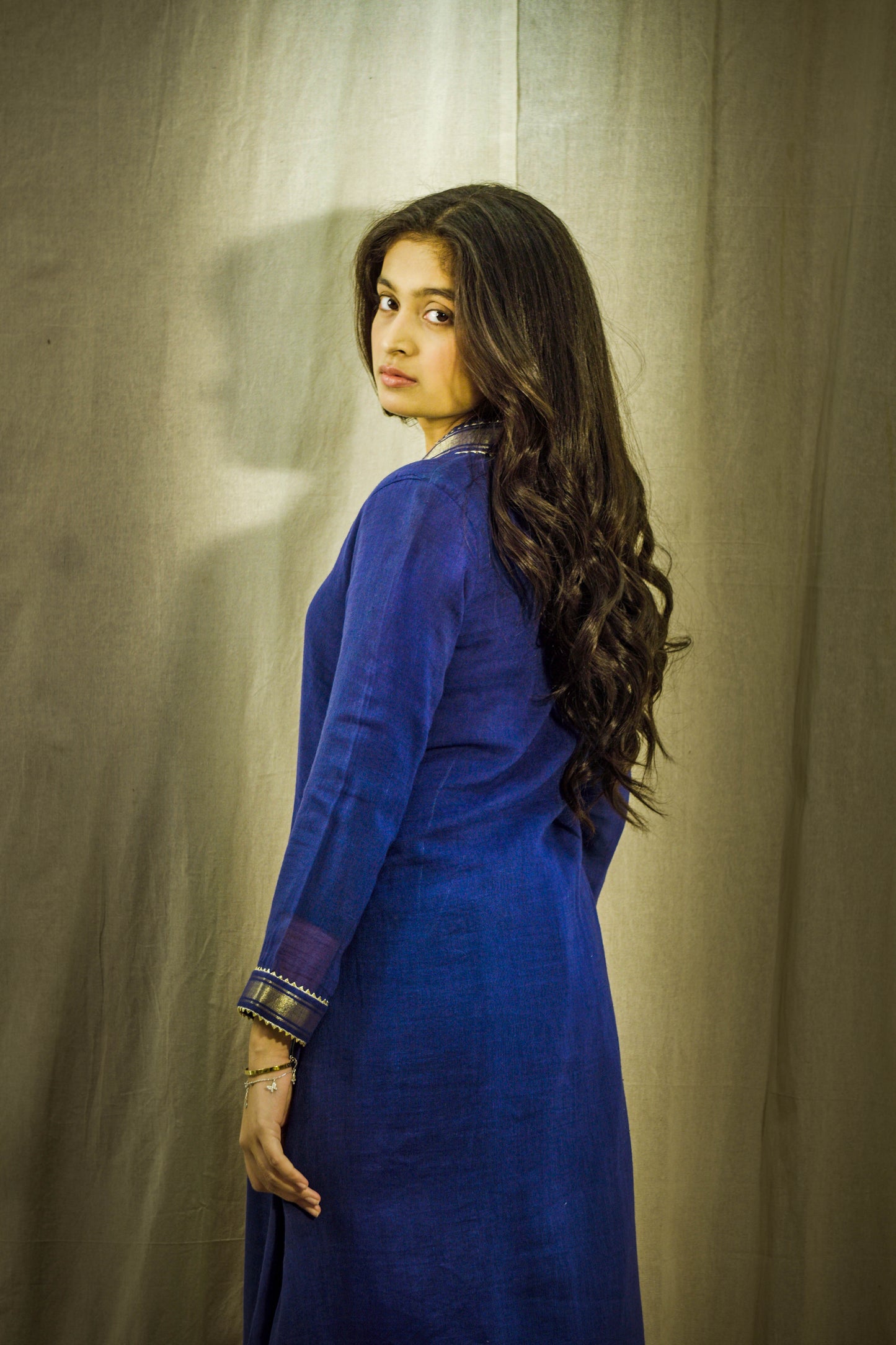 Neel Noor Linen Dhoti Kurta Set