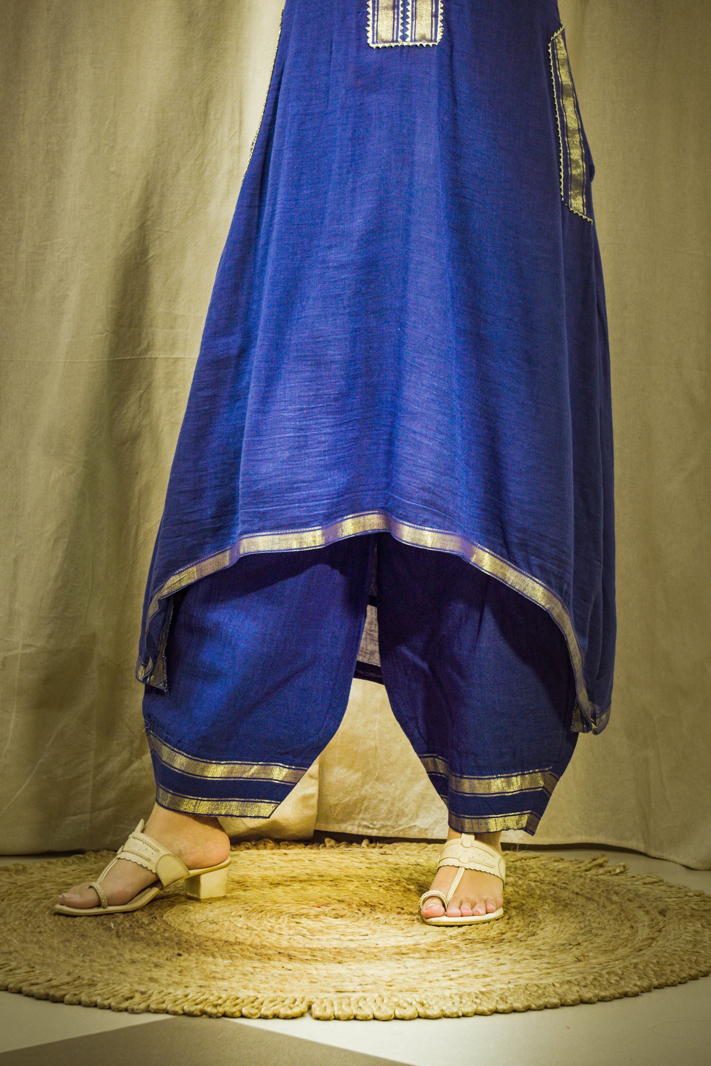 Neel Noor Linen Dhoti Kurta Set