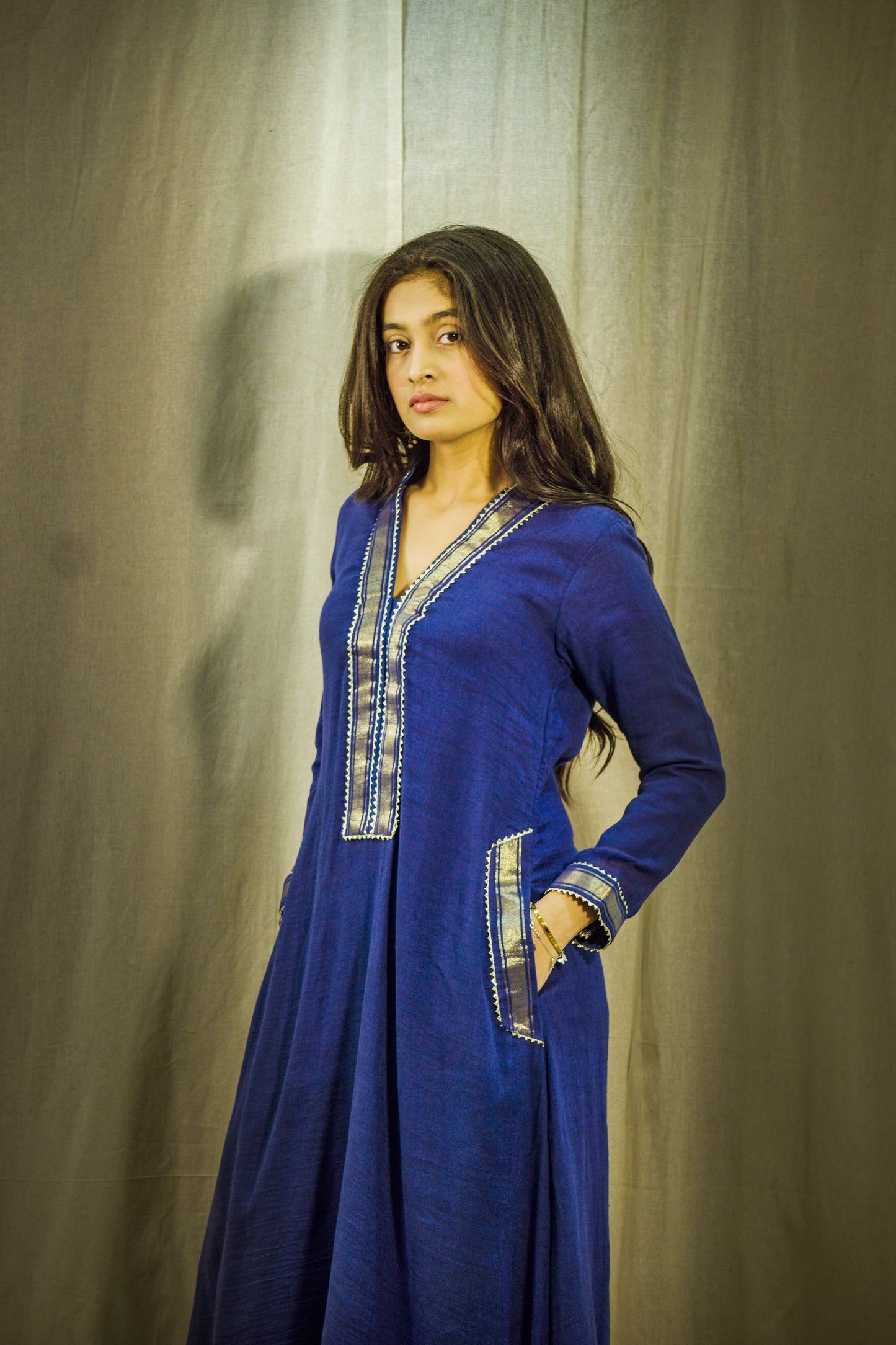 Neel Noor Linen Dhoti Kurta Set