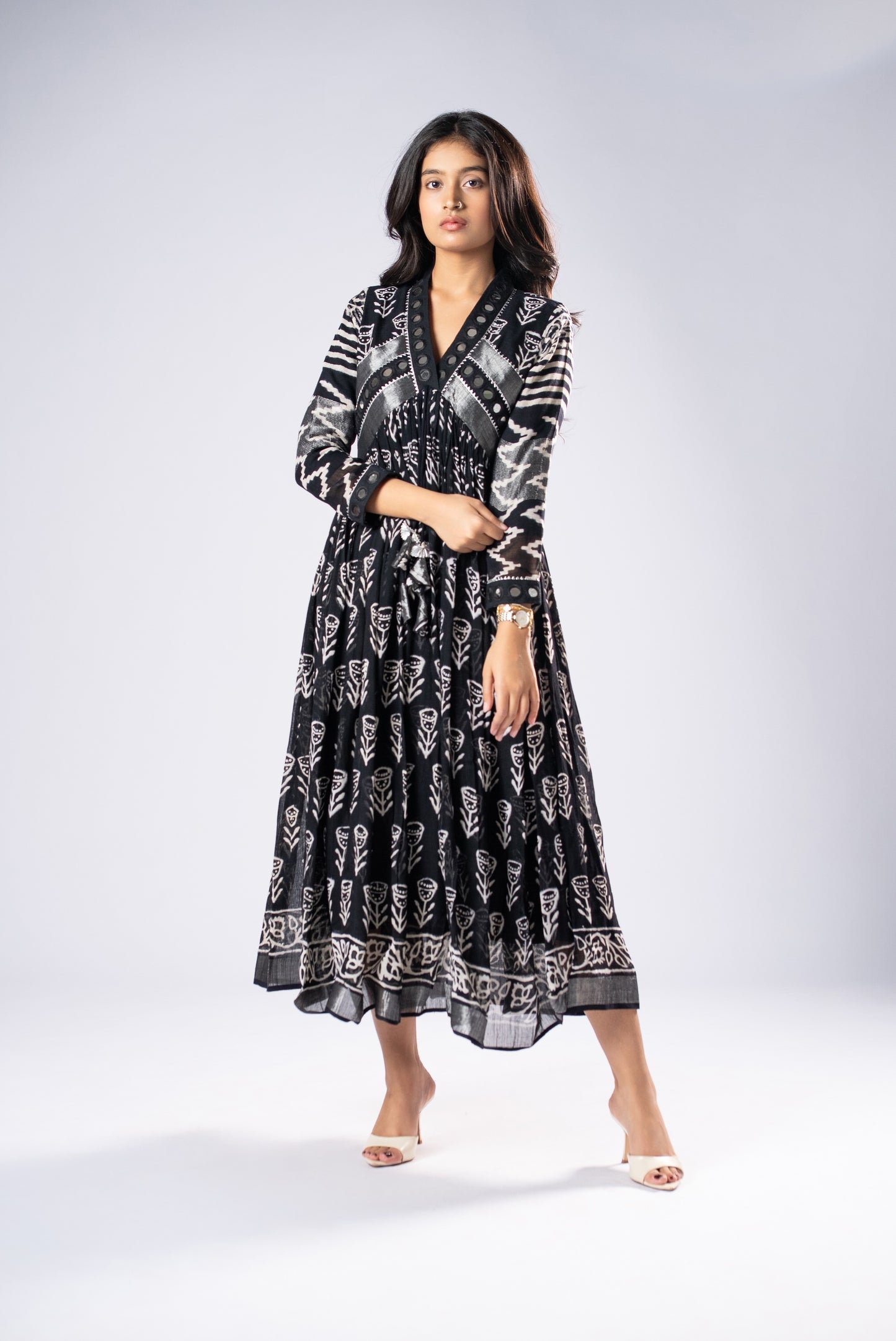 BlackKumudini Mirror Work Dress