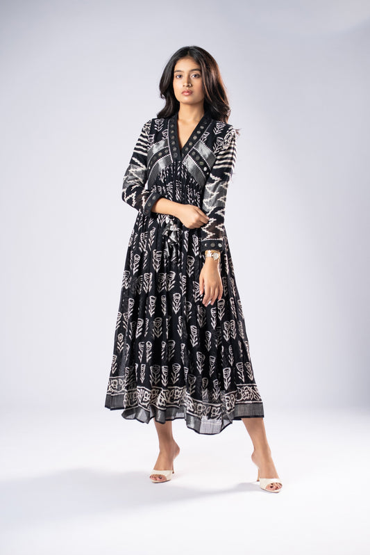 BlackKumudini Mirror Work Dress
