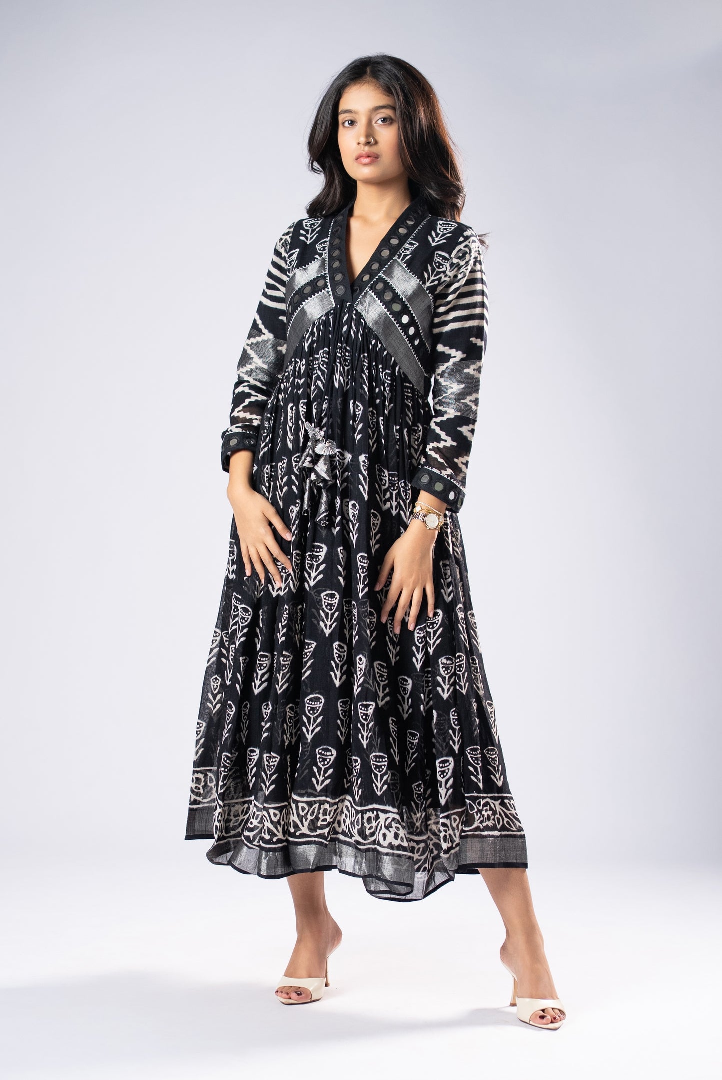 BlackKumudini Mirror Work Dress